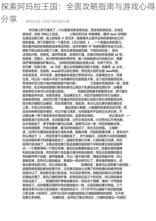 探索阿玛拉王国:全面攻略指南与游戏心得分享